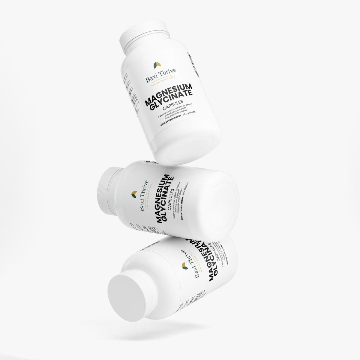 Baxi Thrive Magnesium Glycinate - floating bottles